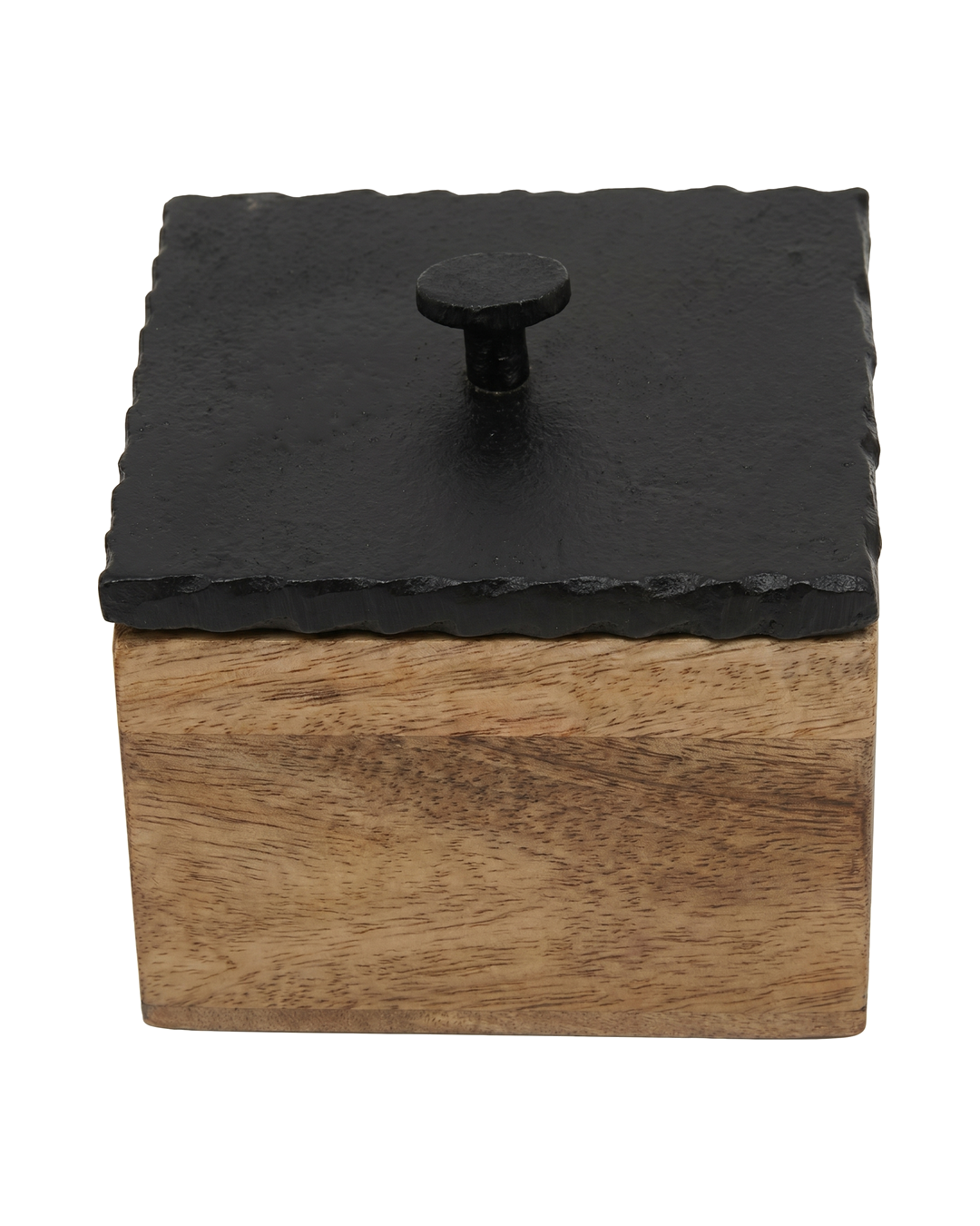 CAJA CUADRADAS DE MADERA CON TAPA NEGRA CHICA