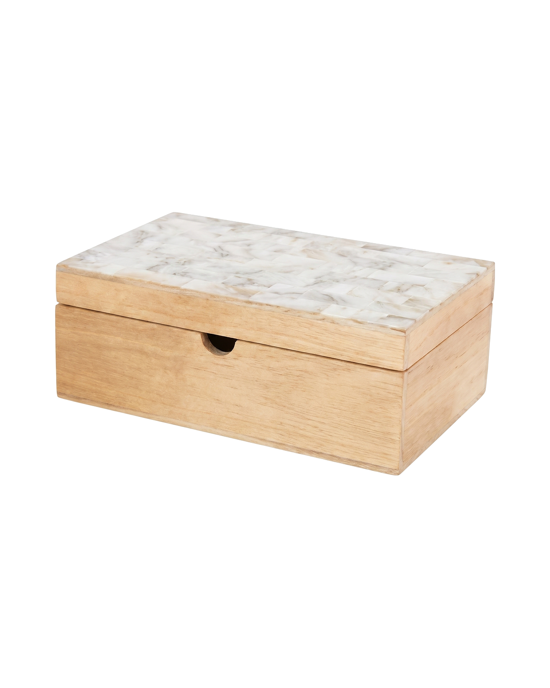 CAJA DE MADERA CON CONCHA CHICA