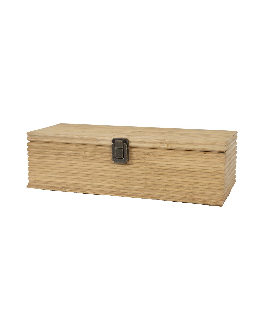 CAJA RECTANGULAR FAJILLAS DE MADERA CLARA GRANDE