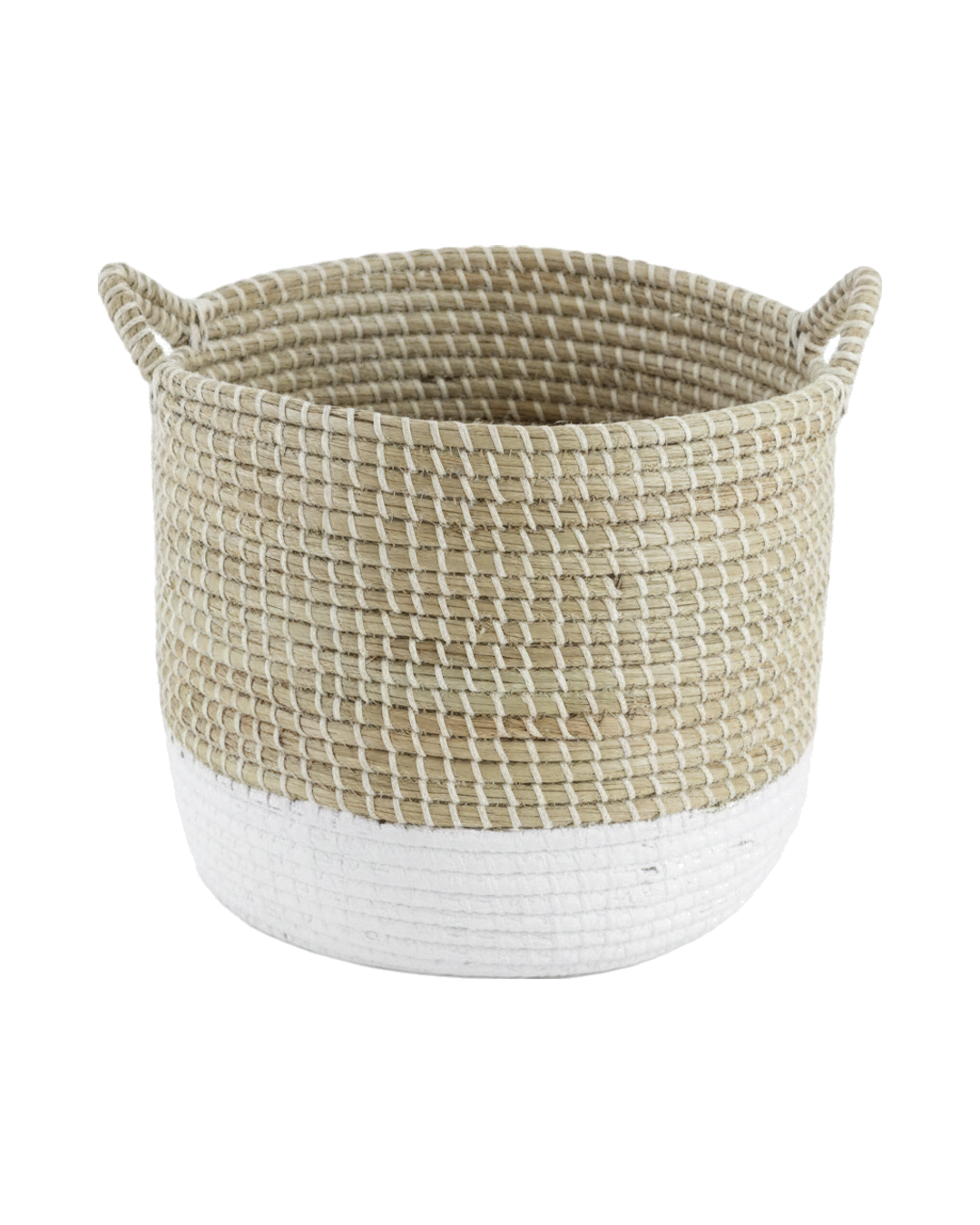 CANASTA BEIGE CON BLANCA GRANDE