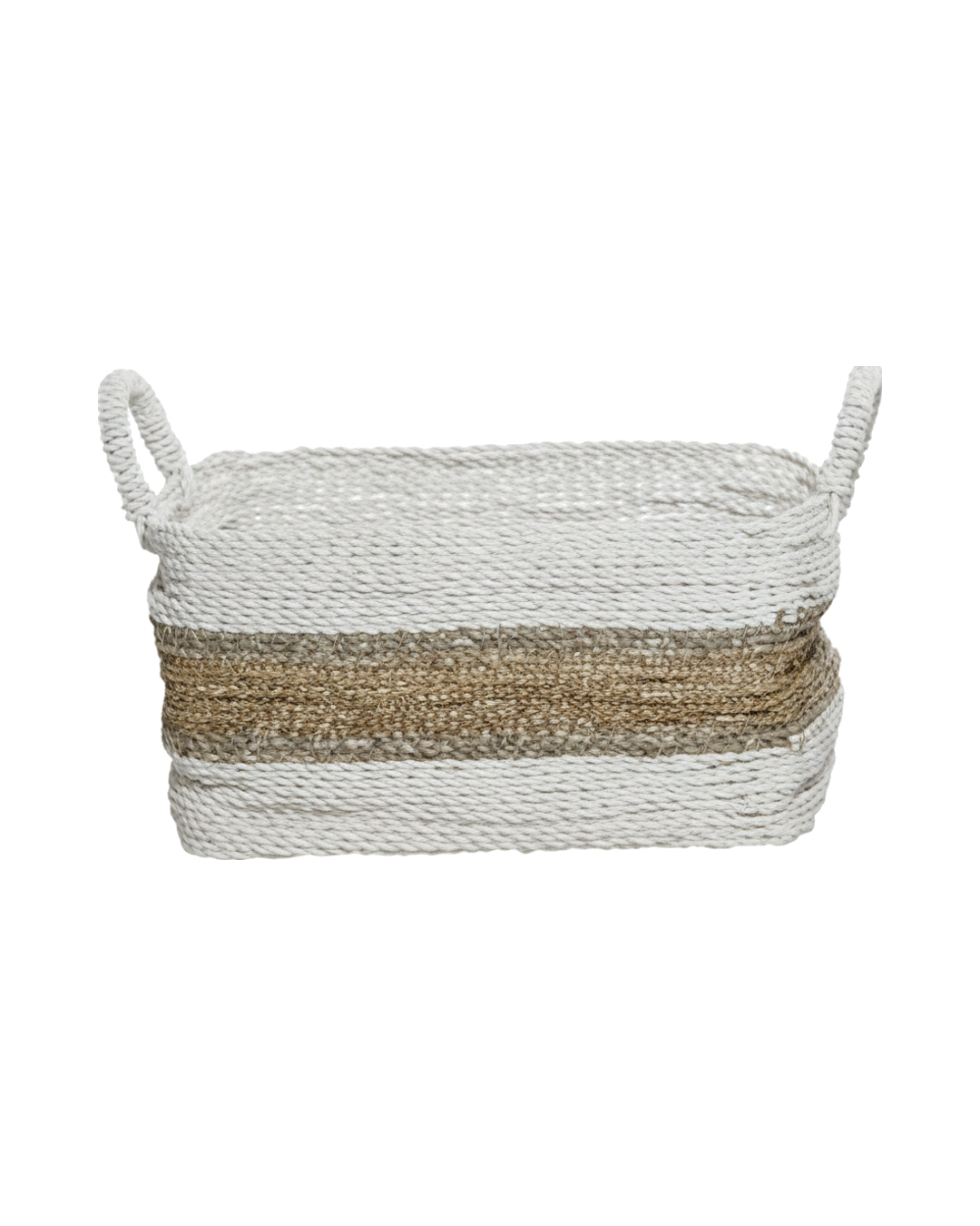 CANASTO RATTAN AZUL Y BLANCO LG AZUL CON BLANCO