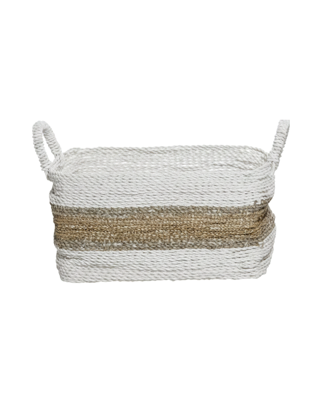 CANASTO TEJIDO RECTANGULAR TEBAS RECTANGULAR BEIGE