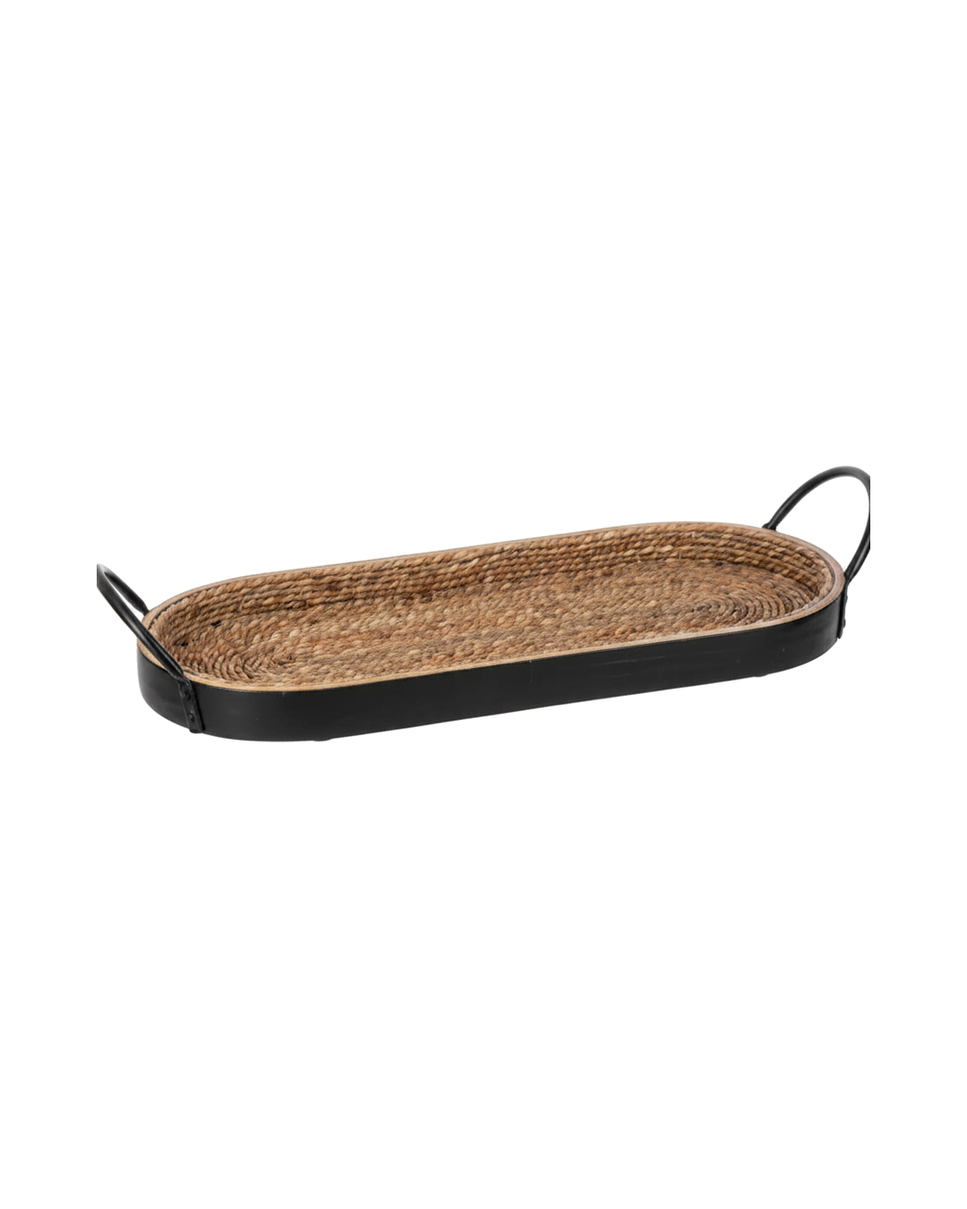 CHAROLA OVAL TEJIDO NEGRO CHICO