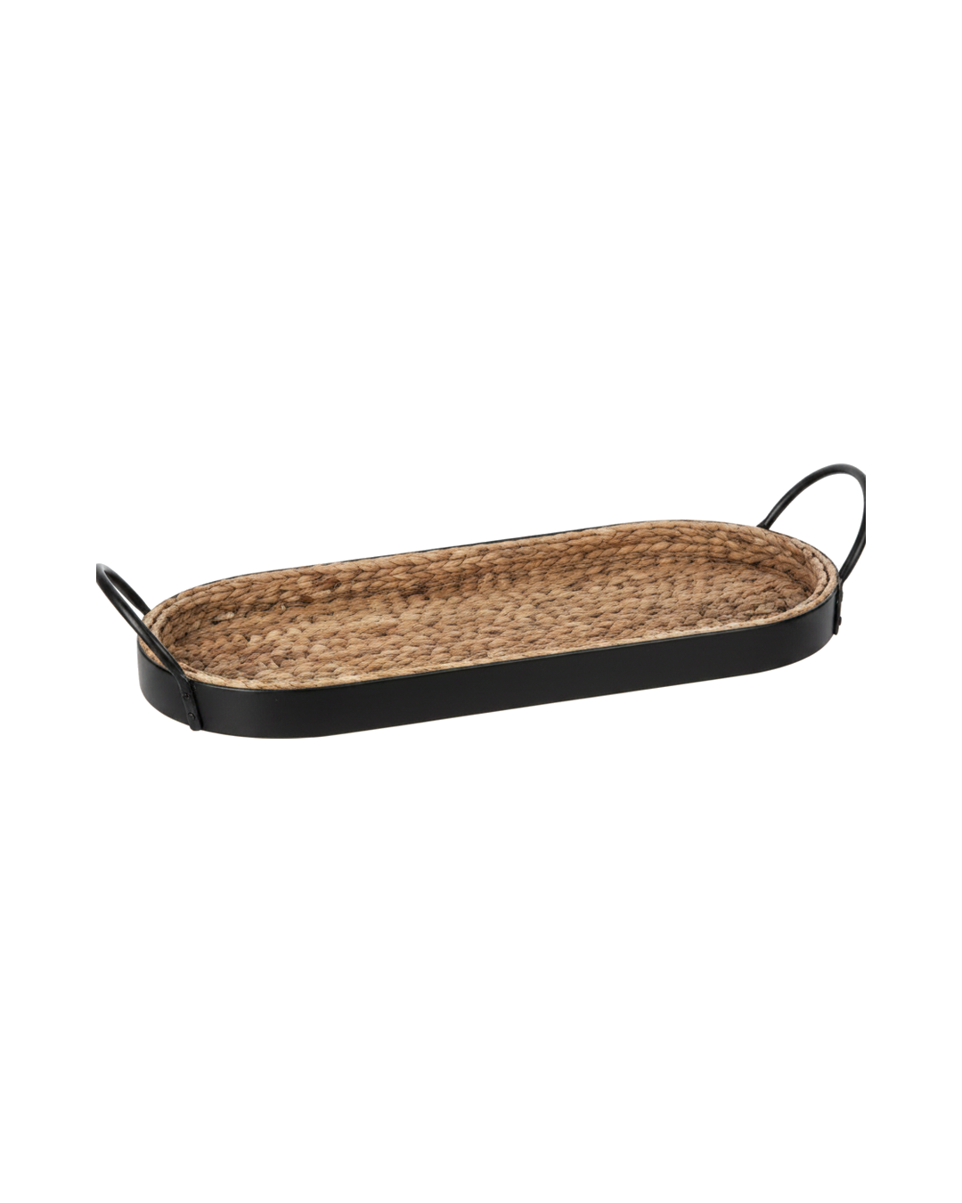 CHAROLA OVAL TEJIDO NEGRO GRANDE
