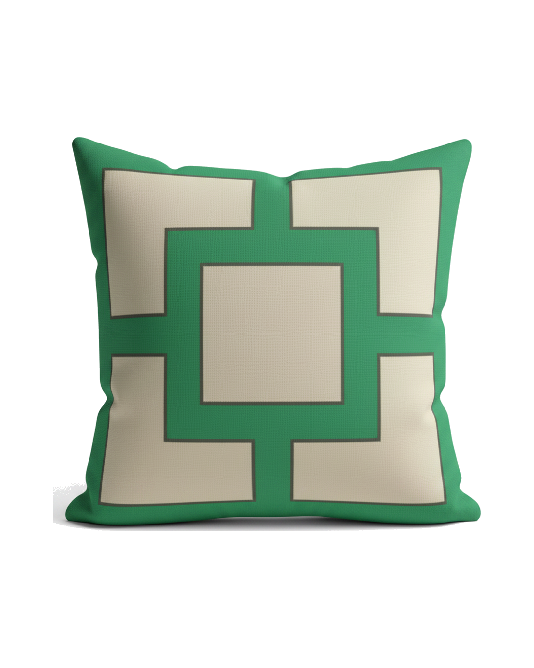 COJIN VERDE Y BEIGE MED. 40 X 40