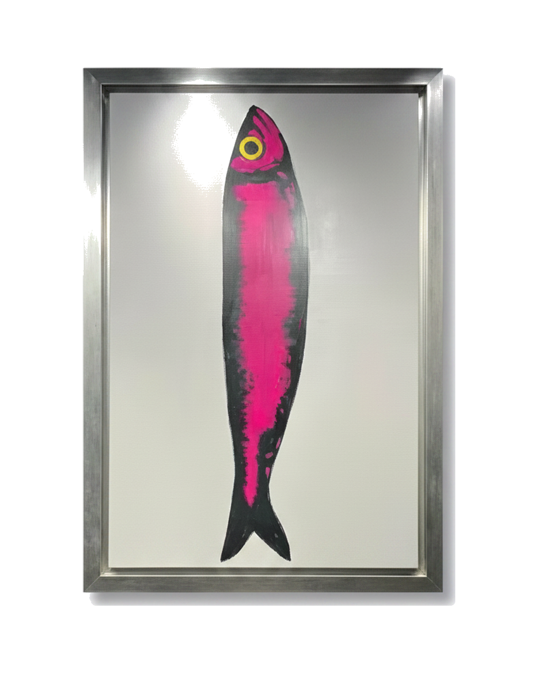 CUADRO PEZ ROSA PEZ ROSA FONDO GRIS