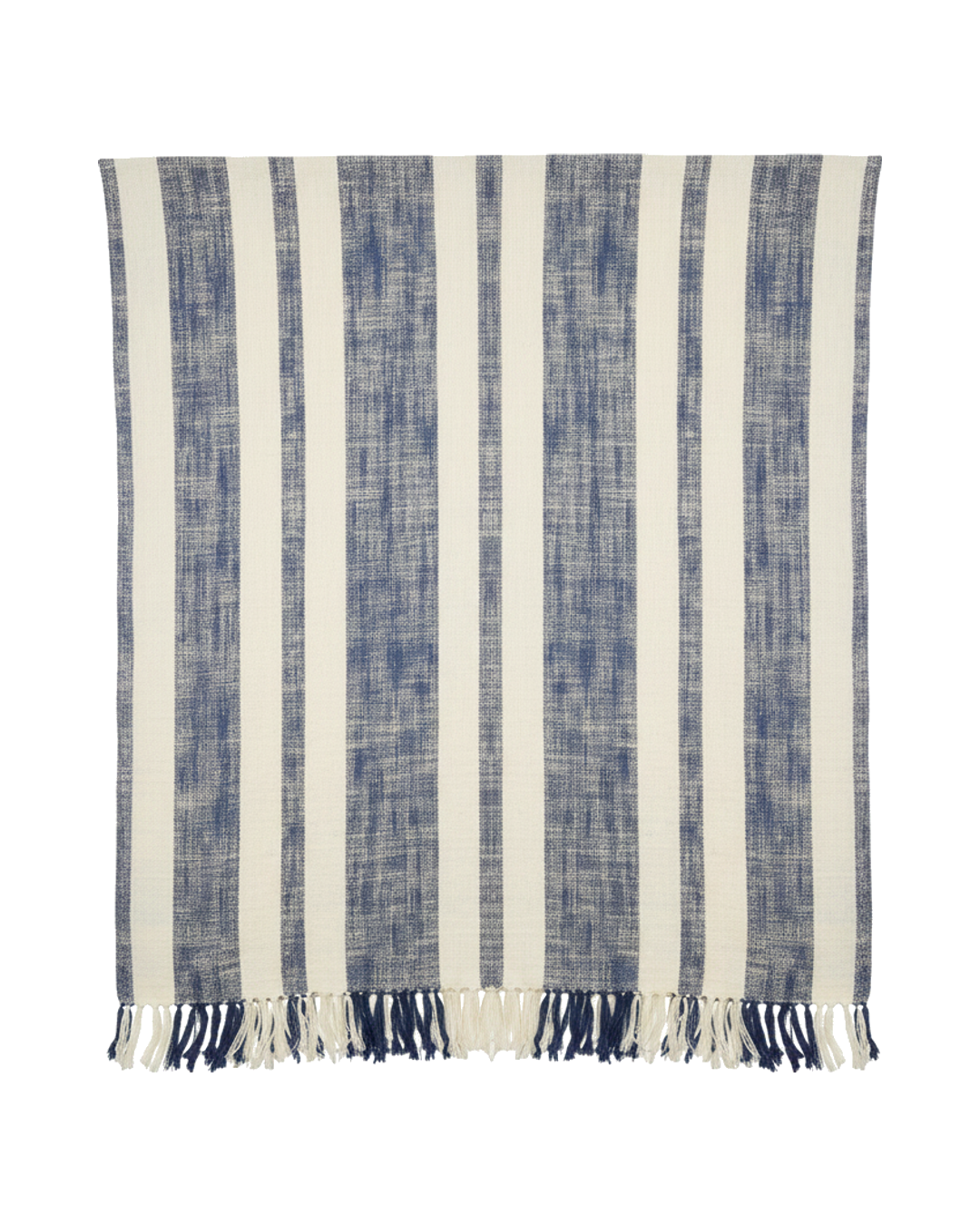 FRAZADA RAYAS AZUL CON CRUDO