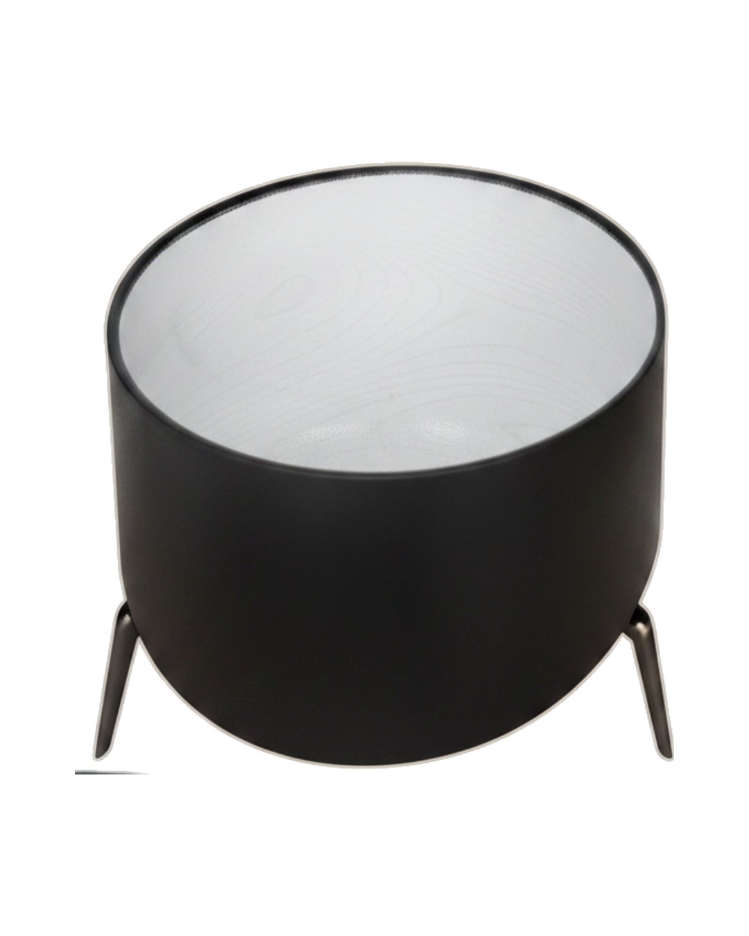 MESA PIERO PLATA CHICA MADERA NEGRO CON CRISTAL