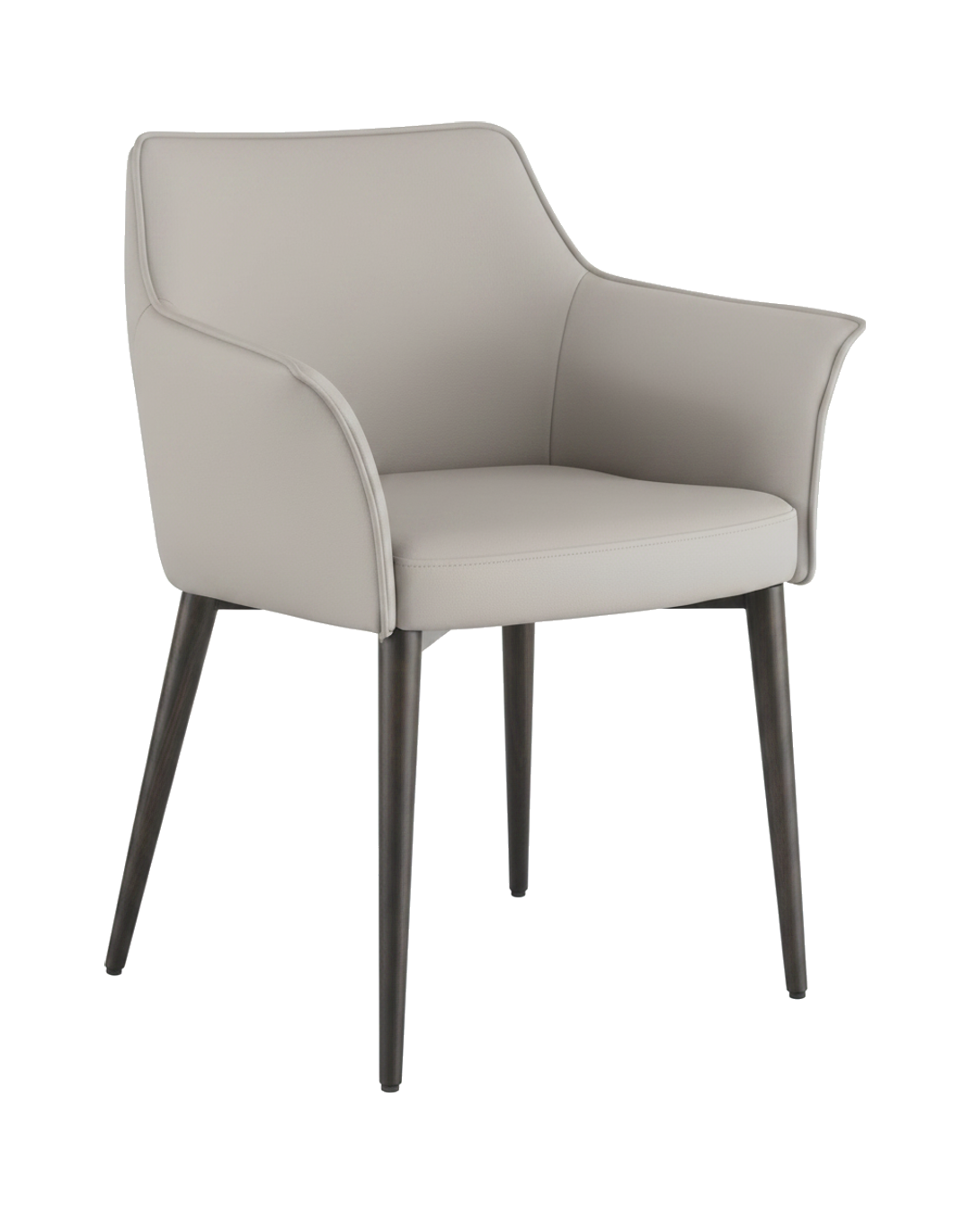 SILLA DE COMEDOR GINEGRA LAMB PATAS NEGRAS TELA GRIS