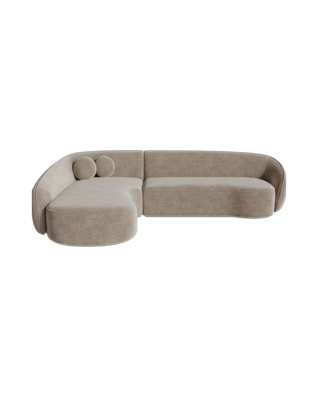SOFA CURVO EN TELA FLIP FLOP DESERT
