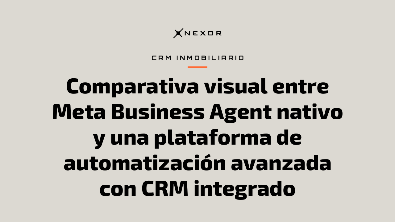 Comparativa visual entre Meta Business Agent nativo y una plataforma de automatización avanzada con CRM integrado