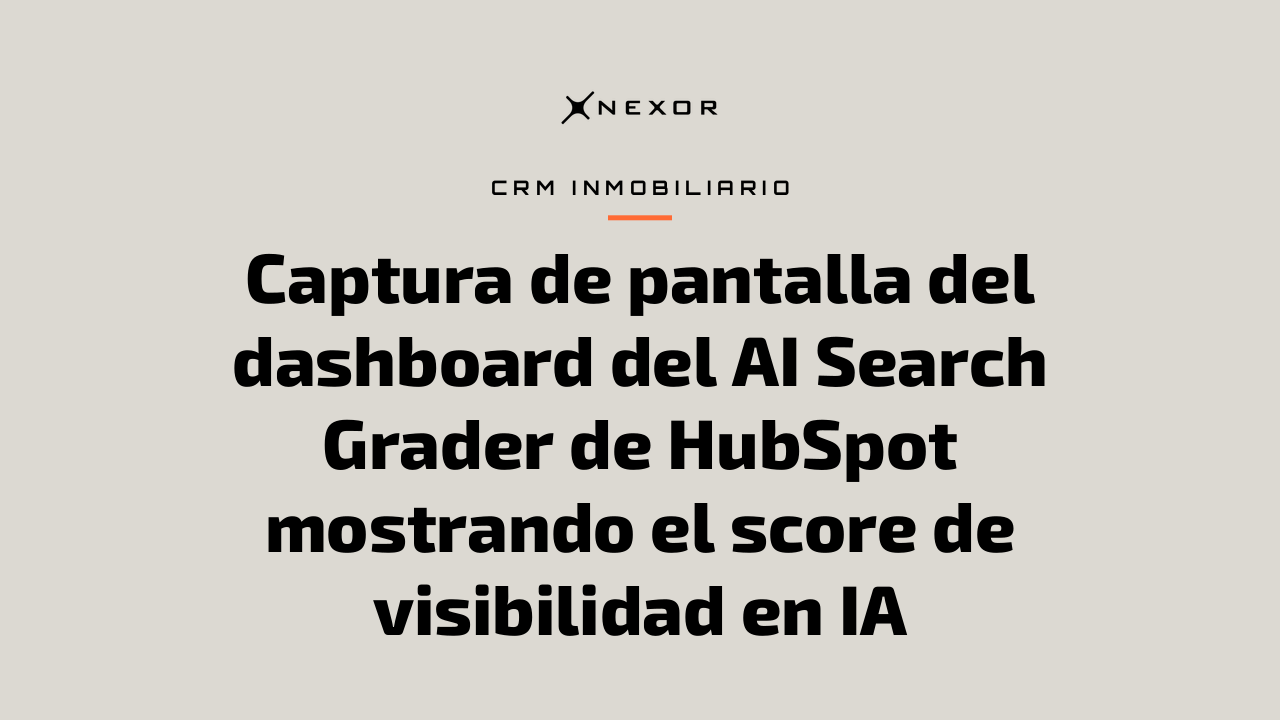 Captura de pantalla del dashboard del AI Search Grader de HubSpot mostrando el score de visibilidad en IA