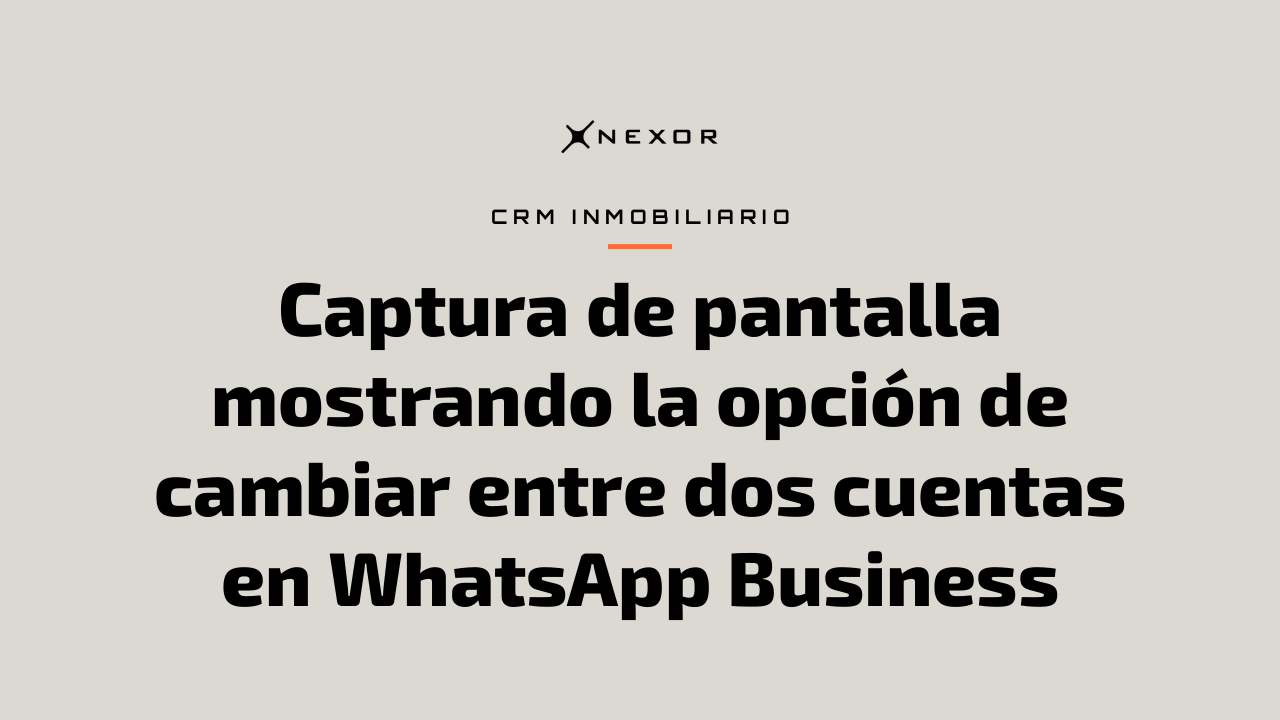 Captura de pantalla mostrando la opción de cambiar entre dos cuentas en WhatsApp Business