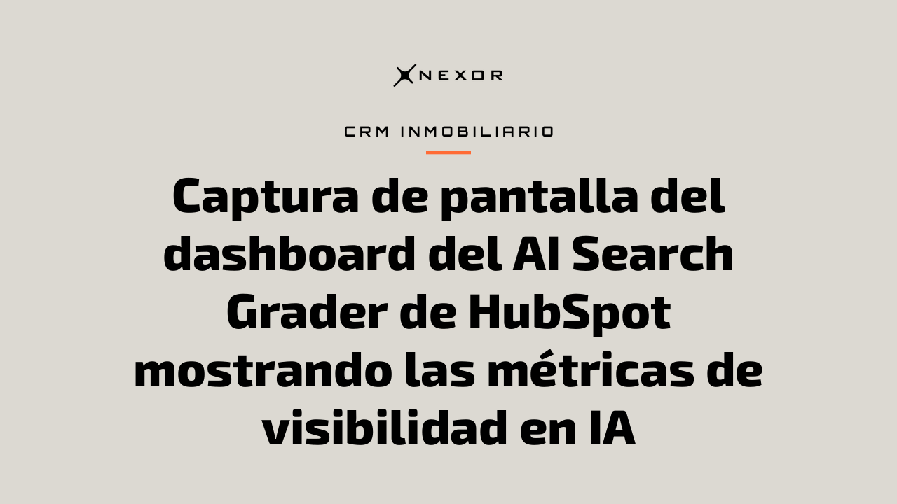 Captura de pantalla del dashboard del AI Search Grader de HubSpot mostrando las métricas de visibilidad en IA