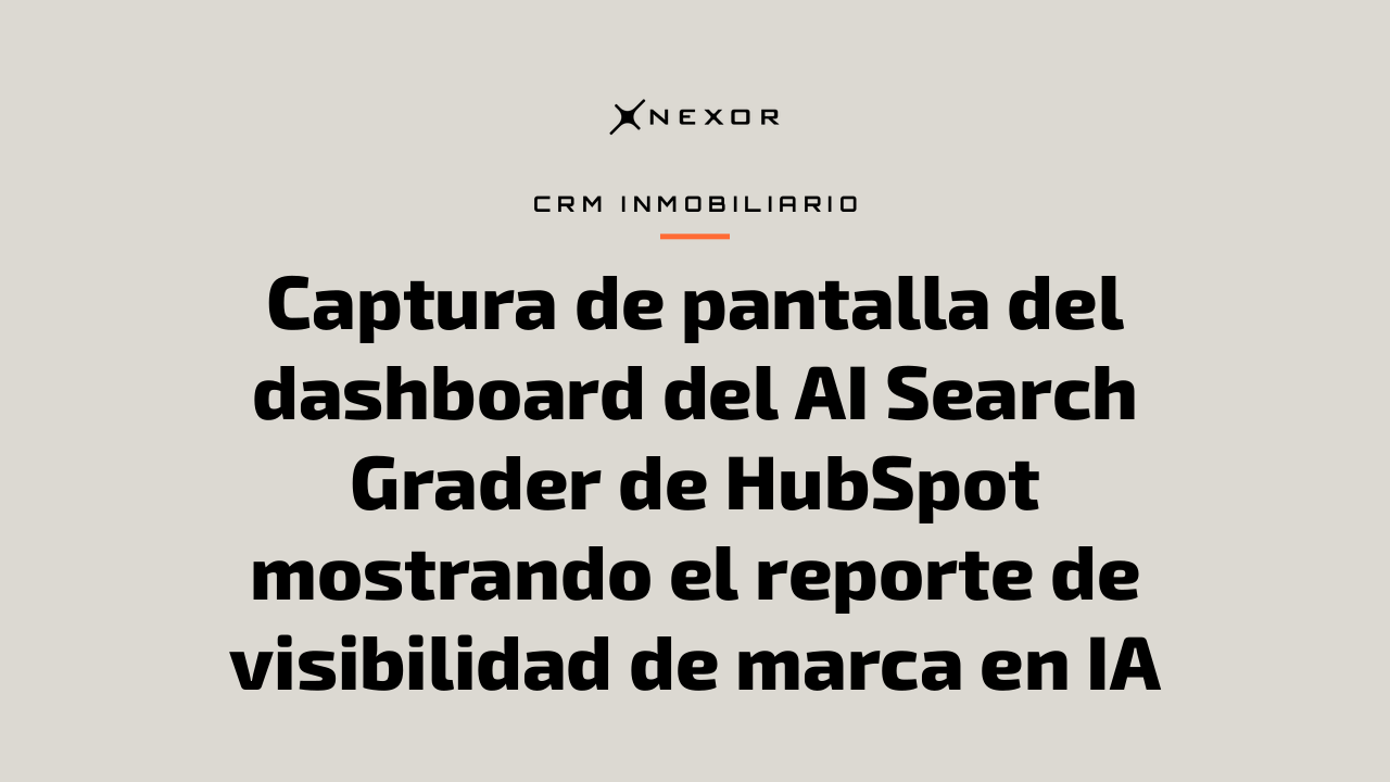 Captura de pantalla del dashboard del AI Search Grader de HubSpot mostrando el reporte de visibilidad de marca en IA