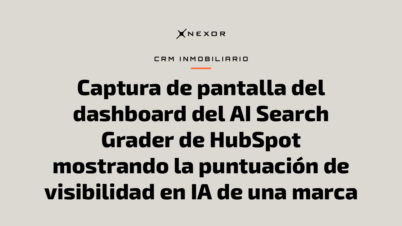 Captura de pantalla del dashboard del AI Search Grader de HubSpot mostrando la puntuación de visibilidad en IA de una marca