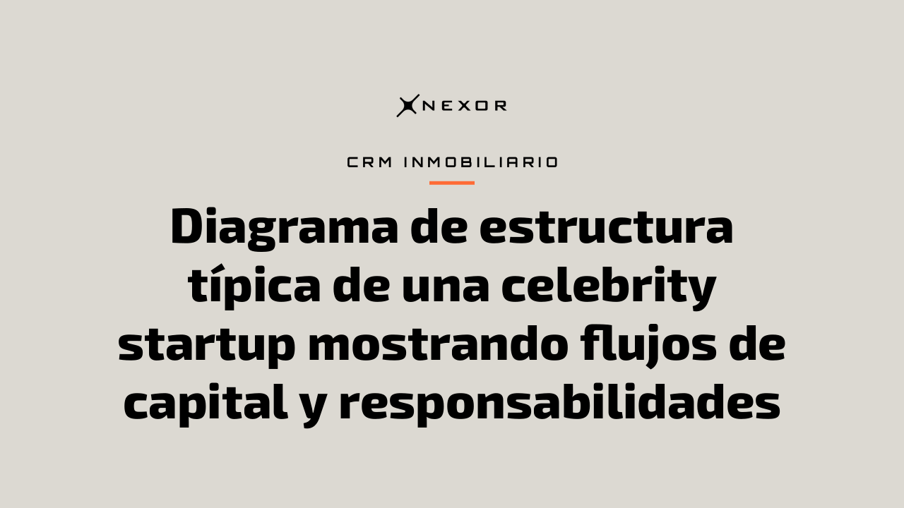 Diagrama de estructura típica de una celebrity startup mostrando flujos de capital y responsabilidades