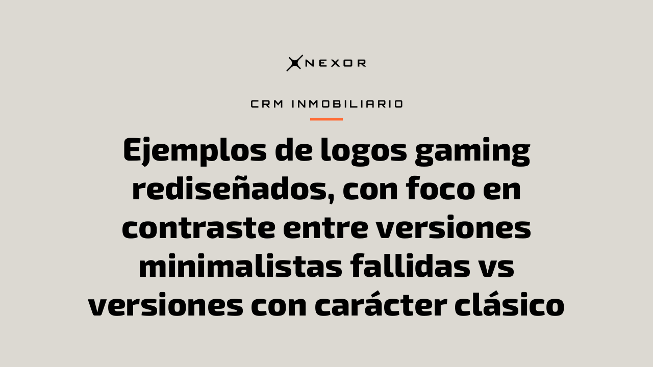 Ejemplos de logos gaming rediseñados, con foco en contraste entre versiones minimalistas fallidas vs versiones con carácter clásico